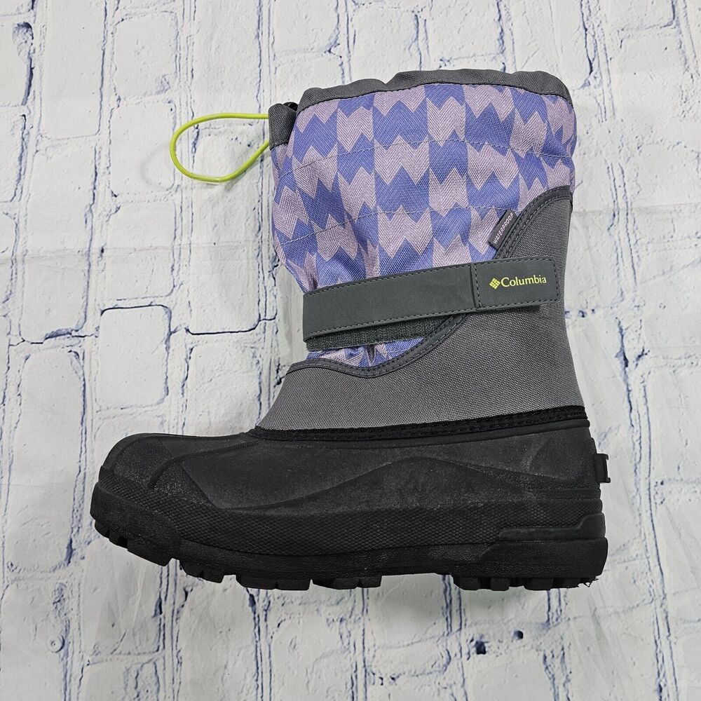 Columbia WOMENS YOUTH SZ 6 Powderbug Plus II Print Snow Boot Waterproof Purple - Picture 4 of 11